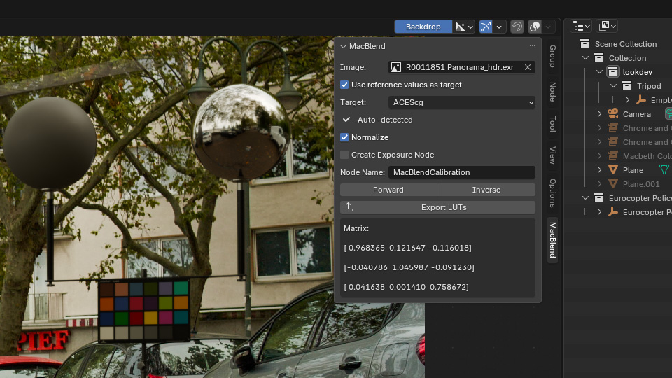 Placeholder for the MacBlend calibration panel in a node editor