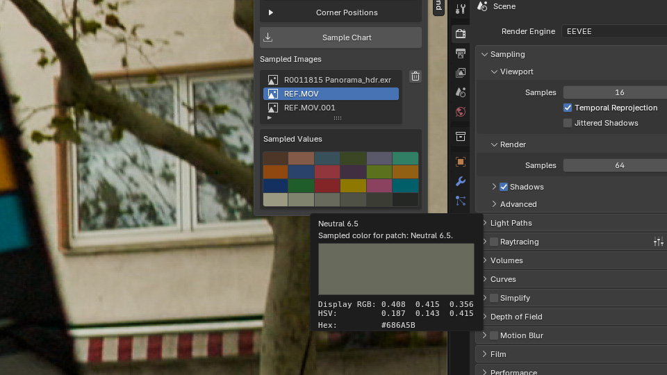 Placeholder for the Sampled Images panel and its 24 color swatches